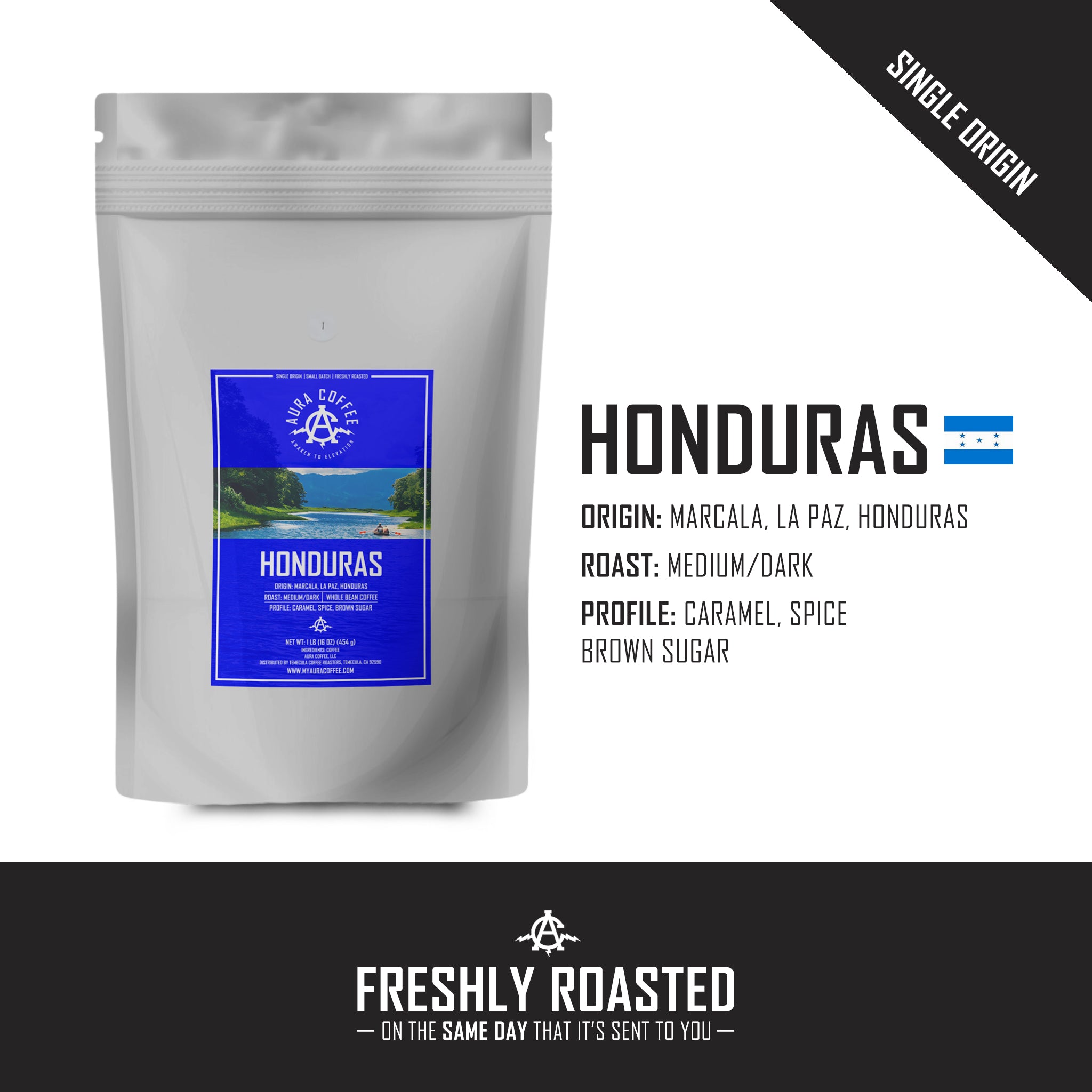 Honduras Single Origin Coffee - Smooth, Nutty Flavor from Premium Honduran Beans

