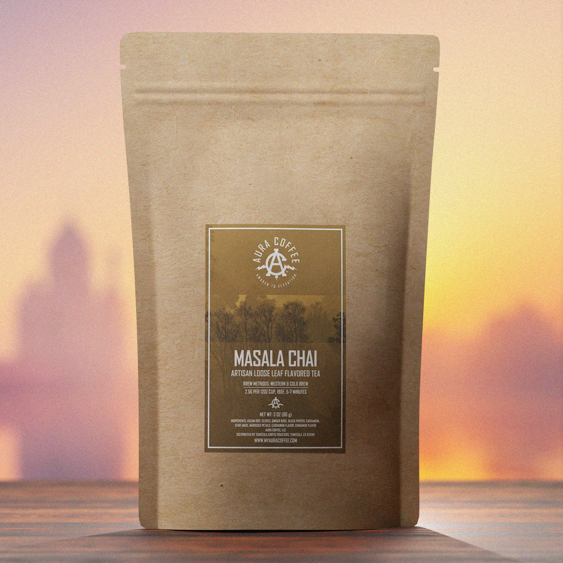 Pouch of Aura Coffee Masala Chai Tea Blend