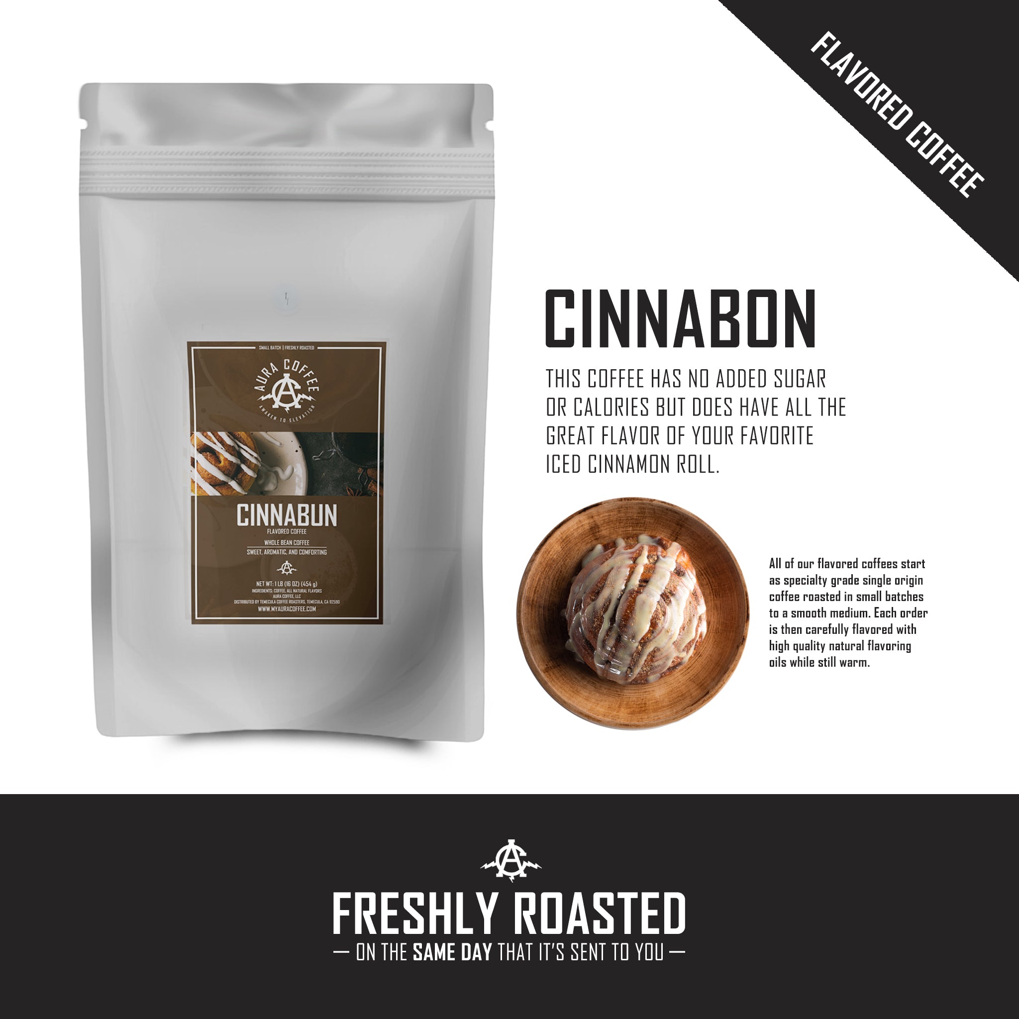 Cinnabun Coffee - Warm Cinnamon and Sweet Pastry Flavor in Every Sip

